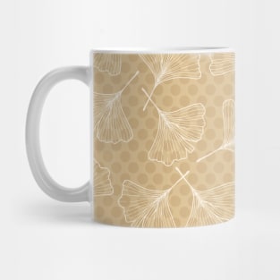 Delicate White Ginkgo Leaves Lace Mug